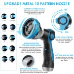 KETTOYA 200FT 伸縮ガーデンホース 柔軟ウォーターホース 10パターンスプレーノズル付き 防漏 伸縮可能 ヘビーデューティーホース 4層ラテックスコア